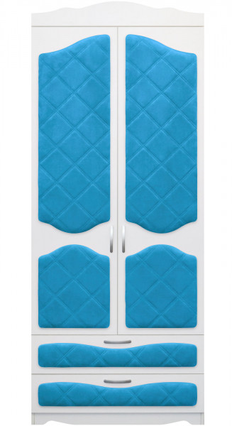 Шкаф 2-х створчатый с ящиками серии Иллюзия 84 Ярко-голубой в Емельяново - emelyanovo.mebel54.com | фото