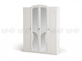 Шкаф 4-створчатый Мария (Белый глянец) в Емельяново - emelyanovo.mebel54.com | фото