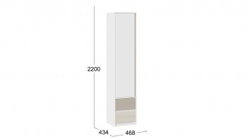Шкаф для белья комбинированный «Сканди» Дуб Гарден/Белый/Глиняный серый в Емельяново - emelyanovo.mebel54.com | фото