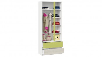 Шкаф для одежды комбинированный «Сканди» Дуб Гарден/Белый/Зеленый в Емельяново - emelyanovo.mebel54.com | фото