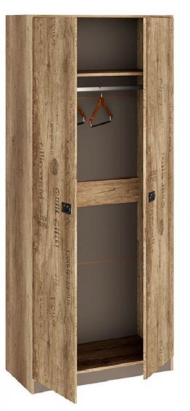 Шкаф для одежды «Пилигрим» (Дуб Каньон светлый, Фон серый) в Емельяново - emelyanovo.mebel54.com | фото
