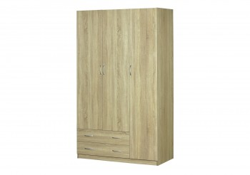 Шкаф для платья и белья 3-х дверный без зеркала Дуб Сонома в Емельяново - emelyanovo.mebel54.com | фото