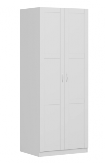 Шкаф двухдверный Пегас сборный белый в Емельяново - emelyanovo.mebel54.com | фото