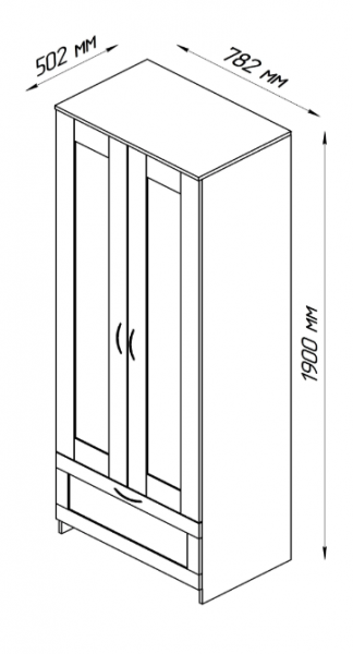 Шкаф двухдверный Сириус с 1 ящиком белый в Емельяново - emelyanovo.mebel54.com | фото
