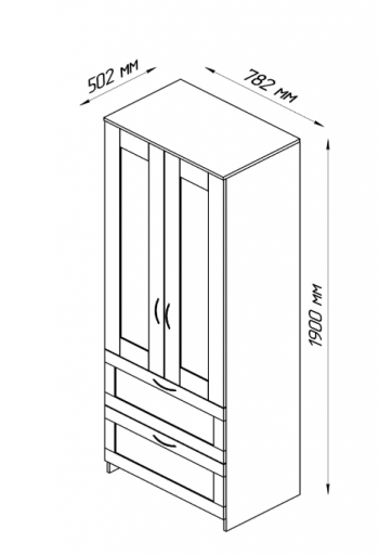 Шкаф двухдверный Сириус с 2 ящиками белый в Емельяново - emelyanovo.mebel54.com | фото