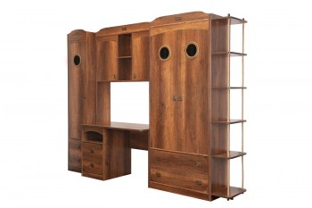 Шкаф комбинированный для одежды с иллюминатором «Навигатор» (Дуб Каньон) в Емельяново - emelyanovo.mebel54.com | фото