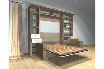 Шкаф-кровать с диваном Каролина в Емельяново - emelyanovo.mebel54.com | фото