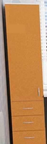 Шкаф-пенал №1 (полуоткрытый) Винтерберг/Оранжевый в Емельяново - emelyanovo.mebel54.com | фото