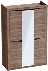Шкаф трехдверный Соренто Дуб стирлинг/Кофе структурный матовый в Емельяново - emelyanovo.mebel54.com | фото