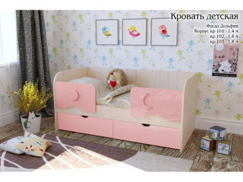 Соня Кровать детская 2 ящика 1.6 Розовый глянец в Емельяново - emelyanovo.mebel54.com | фото