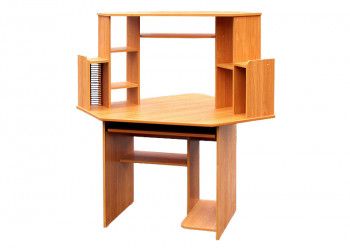 Угловой компьютерный стол (Вишня Оксфорд) в Емельяново - emelyanovo.mebel54.com | фото