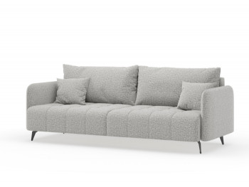 Валериан диван трёхместный прямой Светло-серый, ткань RICO FLEX 108 в Емельяново - emelyanovo.mebel54.com | фото